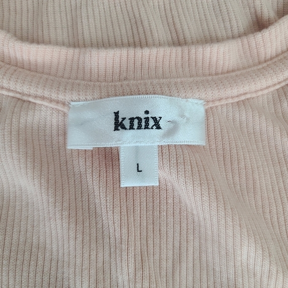 Knix Ribbed Blush Pink Soft Sleeveless Bodysuit Neutral Casual Summer Size Large - Picture 6 of 10